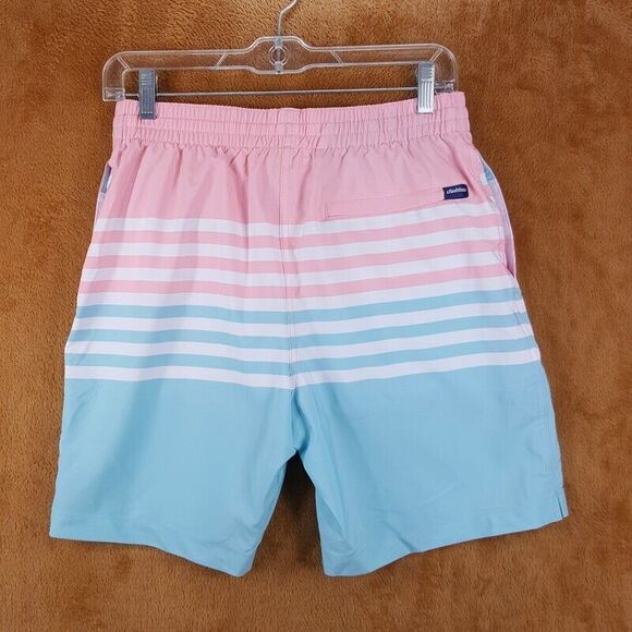 CHUBBIES Mens Swimwear Small Blue Stripe Pockets Classic Swim Trunks Horizons - Picture 3 of 8